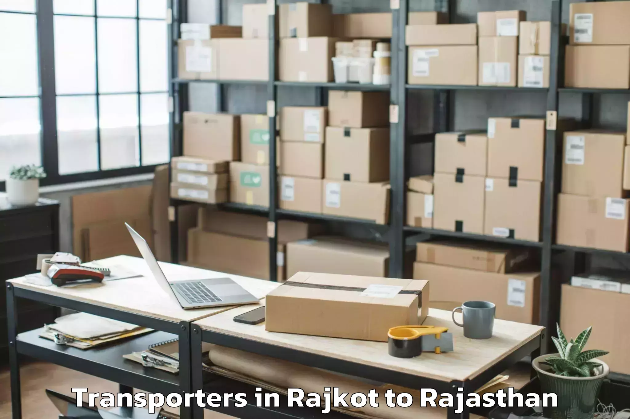 Easy Rajkot to Jagannath University Jaipur Transporters Booking